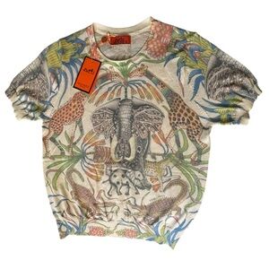 Hermes Multicolor Animal Print Sweater